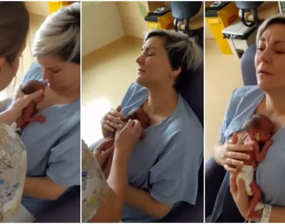 O mama isi tine pentru prima data la piept copilasul prematur VIDEO | Demamici.ro
