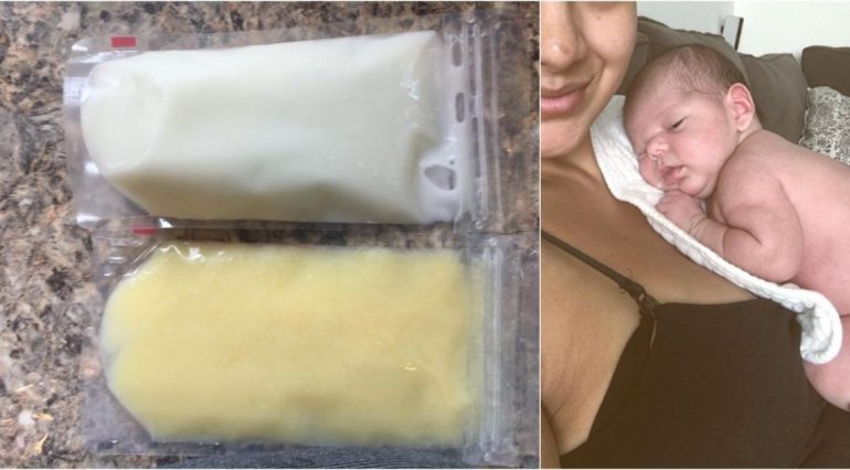 Poza care demonstreaza ca laptele matern este un miracol. O mamica a observat ca laptele a devenit galben peste noapte | Demamici.ro