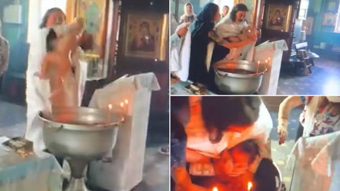 Comportament ireal al unui preot in timpul botezului. Mama s-a repezit sa-si scape bebelusul din mainile lui VIDEO | Demamici.ro