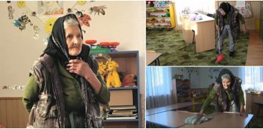 La 83 de ani, bunica Sofia nu vrea să renunțe la slujba de femeie de serviciu de la grădiniță | Demamici.ro