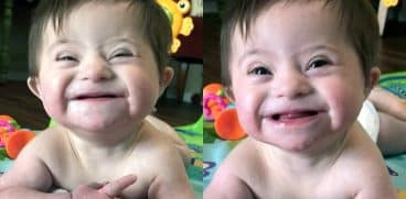 Fetita cu sindromul Down, adoptata. La 8 luni, si-a topit noua mama cu zambetul asta VIDEO | Demamici.ro