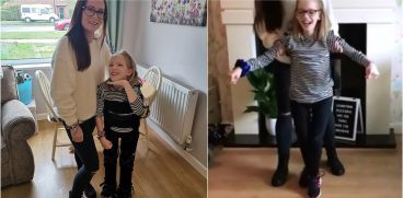 O mama isi priveste fiica nascuta cu paralizie cum face primii pasi la varsta de 10 ani | Demamici.ro