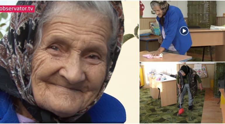 La 83 de ani, bunicuta Sofia lucreaza la gradinita din Motru