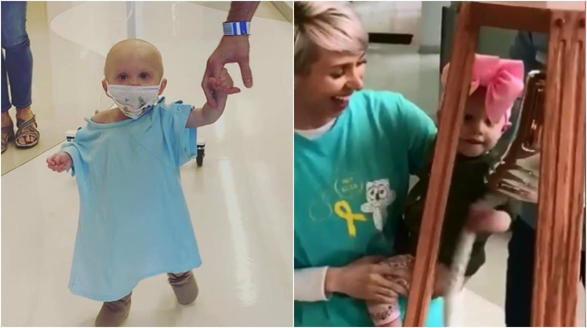 Eliza a invins cancerul! Momentul emotionant in care micuta a sunat dintr-un clopot, in semn de victorie in fata bolii VIDEO | Demamici.ro