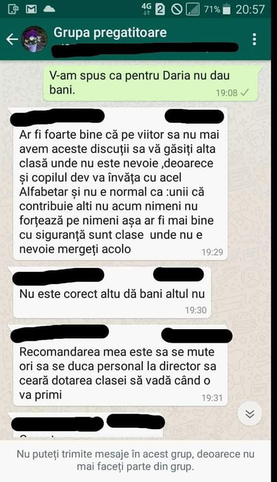 Mama unei fetite din clasa pregatitoare, umilita dupa ce a refuzat sa dea bani pentru cadoul invatatoarei si dotarea clasei | Demamici.ro