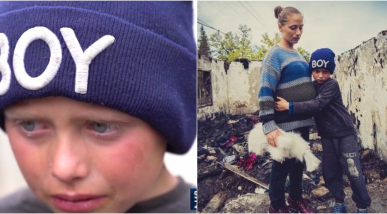 Tristețea băiețelului din Botoșani frânge inimi. El și mămica însărcinată au rămas pe drumuri după ce un incendiu le-a distrus casa | Demamici.ro