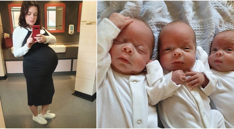 Caz de 1 la 200 de milioane de nașteri. O femeie a născut tripleți identici, concepuți natural | Demamici.ro