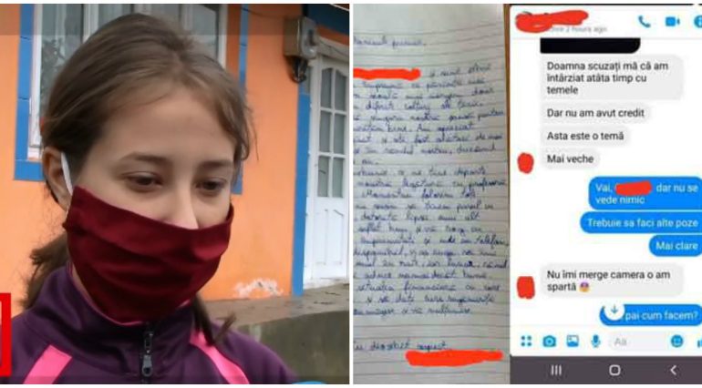 Ea este eleva din Vaslui care l-a rugat pe primar într-o scrisoare să o ajute cu un telefon pentru lecțiile online. Mai are șapte frați acasă