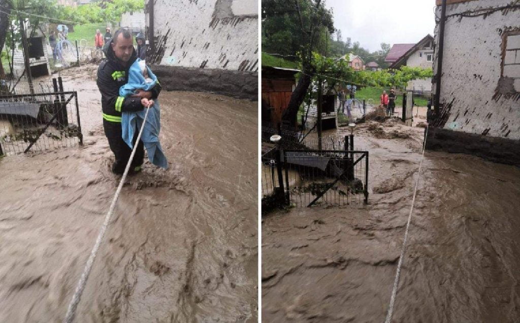 Ciprian, pompierul care a salvat un bebeluș din calea viiturilor, ieșise din tura de 24 de ore însă s-a întors pentru copil