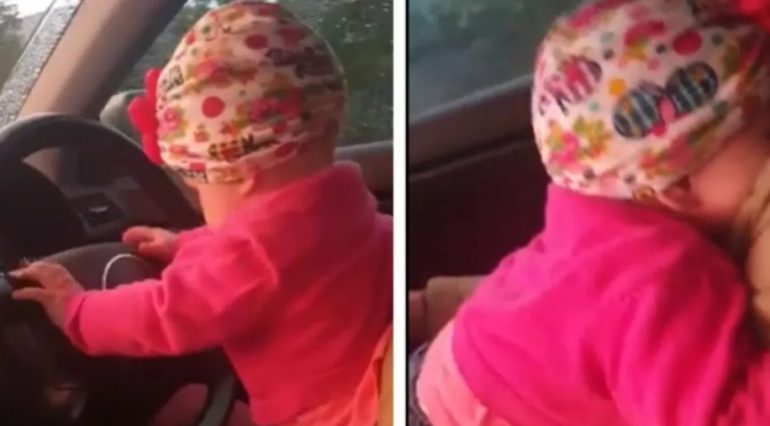 Un tătic din Cluj a condus cu fetița în brațe. Ce sancțiune a primit pentru gestul lui