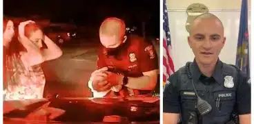 Momentul emoționant în care un polițist salvează un bebeluș care se înecase cu lapte VIDEO | Demamici.ro