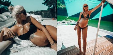 Alina Ceușan, în costum de baie la 40 de săptămâni de sarcină! Frumoasa blondă poate intra în travaliu în orice moment | Demamici.ro