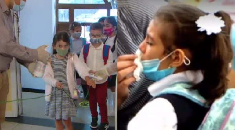 Noul an școlar din 2020, în imagini: copiii cu masca la gură, duși cu sfoara în sălile de clasă