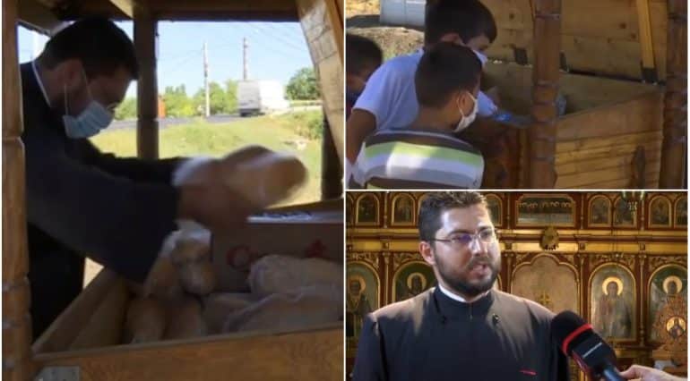 România, țara copiilor flămânzi. Un preot din Galați a transformat cutia milei într-un spațiu unde oamenii pot dona mâncare