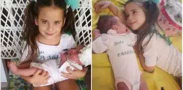 Fetița cea mare a Sânzianei Buruiană, imagini de colecție cu surioara nou-născută | Demamici.ro