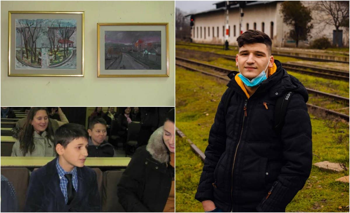 Andrei, abandonat de părinți, își vinde tablourile ca să-și cumpere ghete și haine de iarnă: "Voi oferi picturi, să nu creadă că cerșesc"