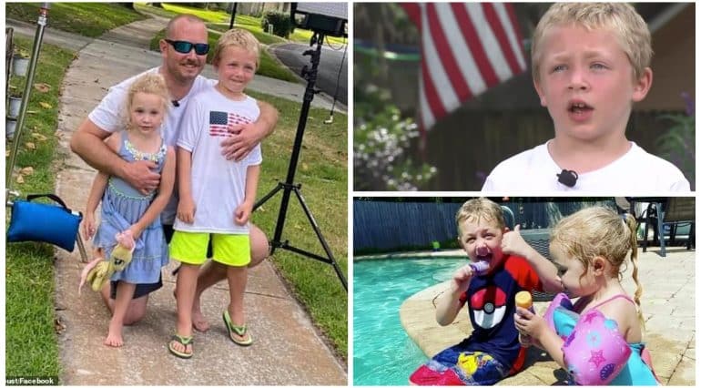 Un băiețel de 7 ani a înotat timp de o oră, pentru a-și salva tatăl și surioara, aflați în pericol de înec