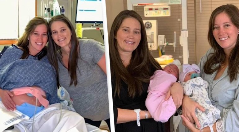 Cele două surori gemene care au născut în aceeași zi, la același spital, chiar de ziua lor de naștere