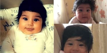 Bebelușa Rapunzel din România. La doar 4 luni are părul des, lung și negru ca abanosul | Demamici.ro