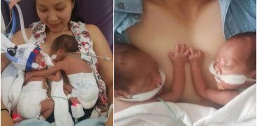 Fetițe gemene, născute prematur, se îmbrățișează la prima întâlnire după ieșirea din burtică | Demamici.ro