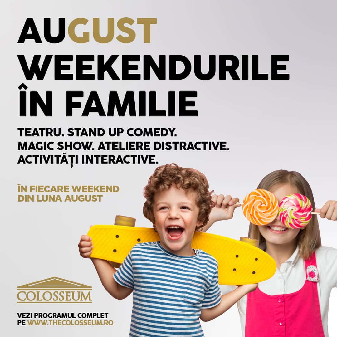 Colosseum Mall dedică luna august familiei și organizează în fiecare weekend o serie de spectacole și activități interactive pentru toate vârstele | Demamici.ro