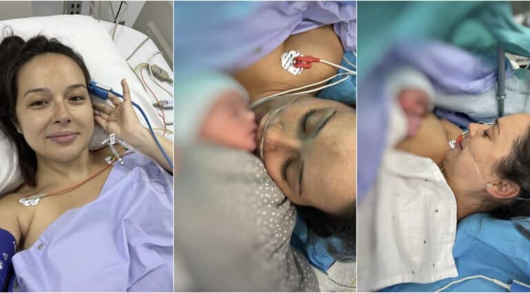 Vlăduța Lupău a născut! Fotografii emoționante cu fiului său, Iair, chiar din sala de operații | Demamici.ro