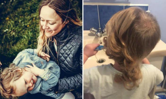 Smulsul de păr al fetiței nu i-a dat de ales mamei: a tuns-o zero și i-a uns scalpul cu vaselină: "Oamenii cred că eu i-am ales o freză ciudată" 