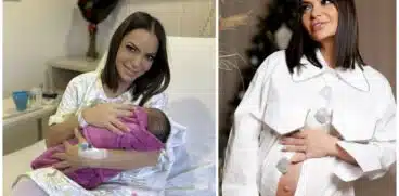 Andreea Antonescu, fotografie din maternitate alături de bebeluș. Artista a născut pe colinde în sala de operație | Demamici.ro