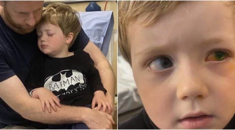 Când gelul dezinfectant ajunge de pe mâini în ochi. Un copil de 3 ani s-a ales cu o arsură gravă: „Nu putea deschide ochiul, era inflamat” | Demamici.ro