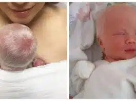 O mamă a născut un bebeluș cu părul complet alb: „Știam că bebelușii noștri aveau șanse de 25% să se nască cu albinism” | Demamici.ro