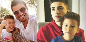 Adi Mutu, alături de cei doi fii ai lui, din căsnicii diferite. Mario are 20 de ani, iar Tiago are 5 ani, dar sunt leiți | Demamici.ro