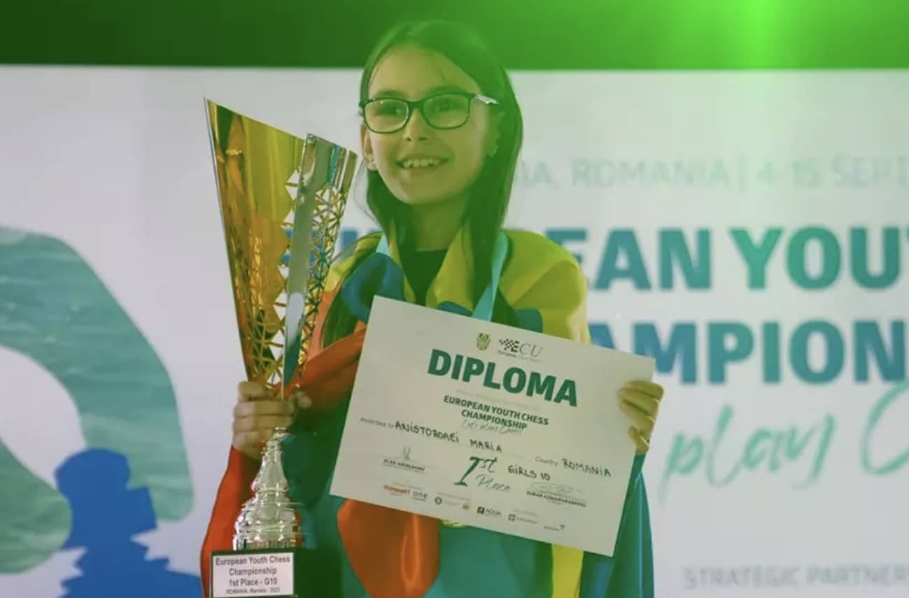 Maria, micuța ieșeancă de 9 ani care a devenit campioană europeană la șah: "Vedeam la tata cum juca și mi-a explicat"